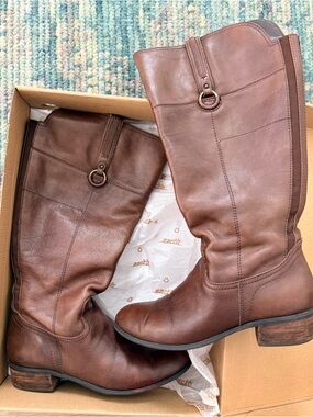 Crown Vintage Brown Leather Wide Calf Riding Boots
